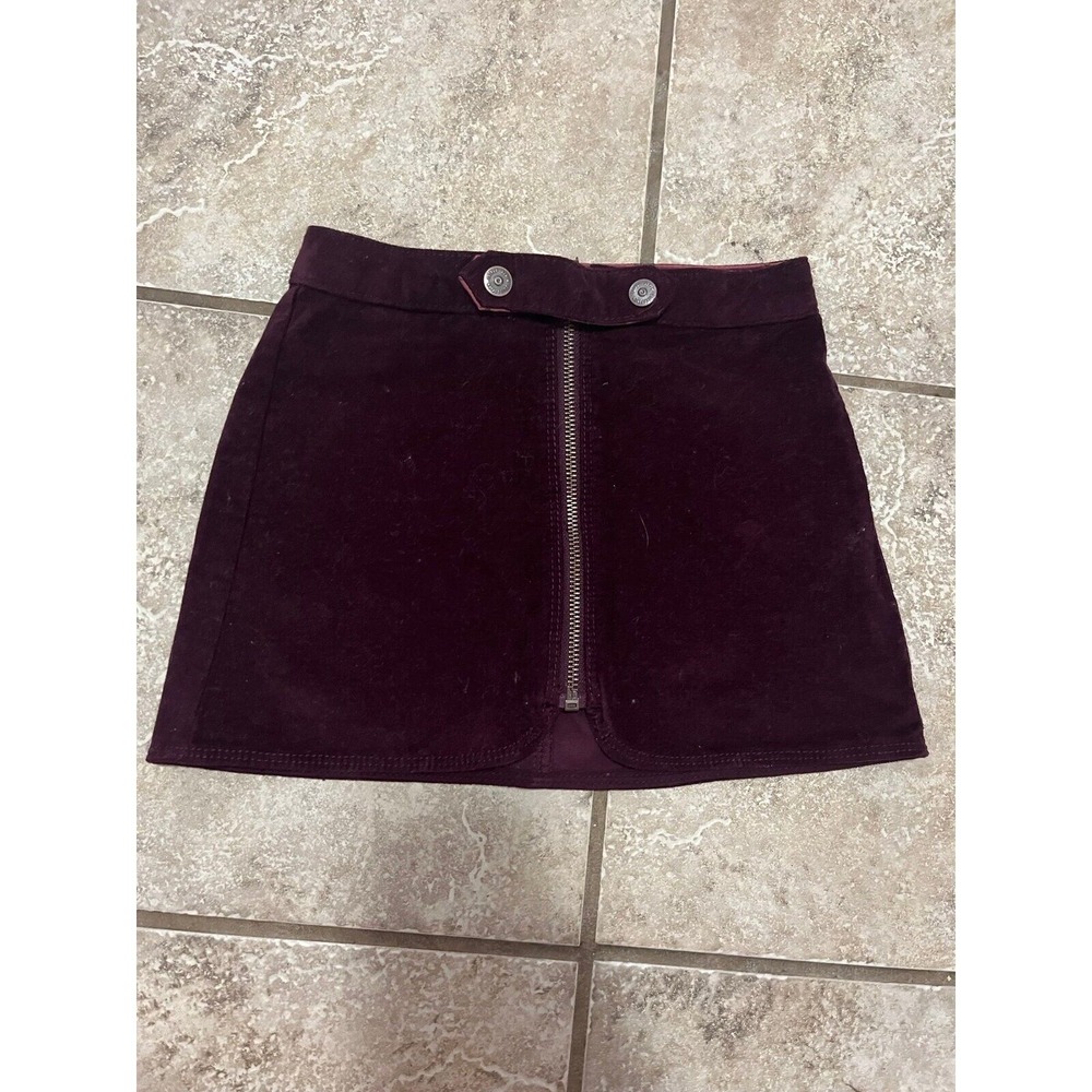 Zara Velvet Maroon Skirt - Size 5 Girls